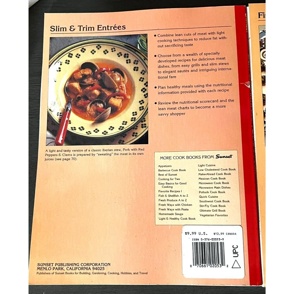 3 Vtg 90s Sunset Cookbooks Illustrated Paperback General Meats Appetizer Recipes